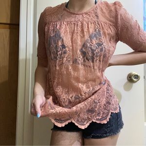 Lace Shirt/Swim Cover Up